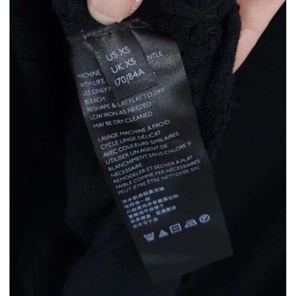 We The Free FP Black North Shore Waffle Knit Long Sleeve Tee XS Thumbholes_7